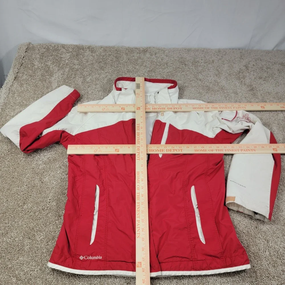 Columbia Womans Bugaboo Jacket Waterproof Windproof Coat Sz Medium, Red, White - Picture 2 of 4